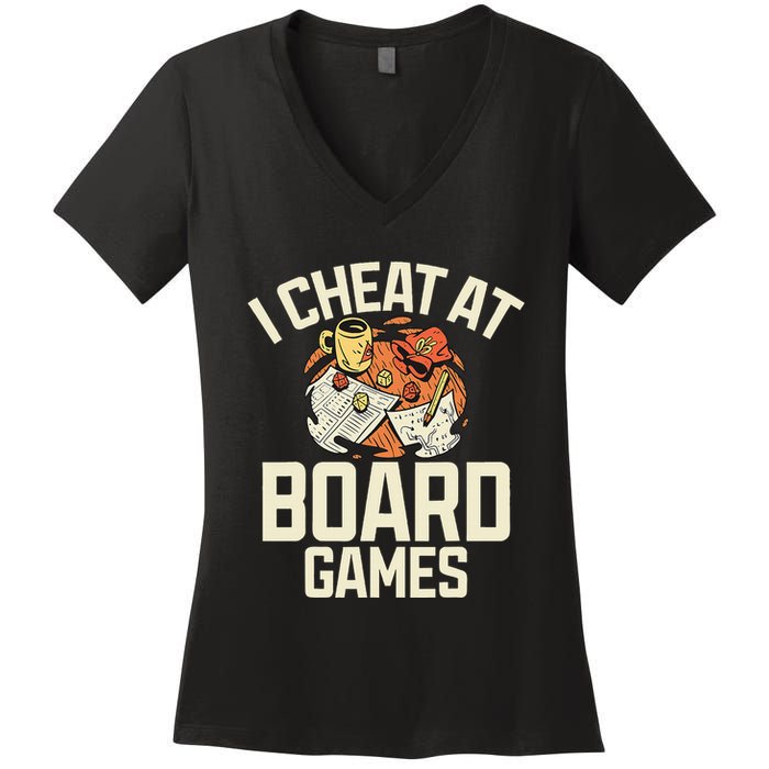 Board Games Dice Design For Tabletop Player Game Night Host Women's V-Neck T-Shirt
