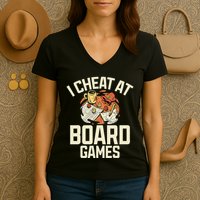 Board Games Dice Design For Tabletop Player Game Night Host Women's V-Neck T-Shirt