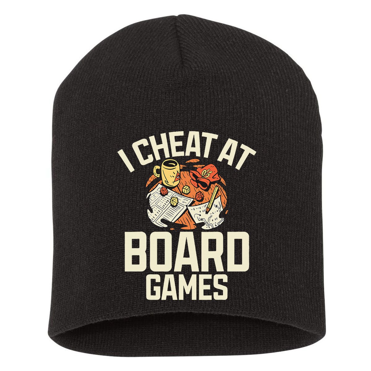 Board Games Dice Design For Tabletop Player Game Night Host Short Acrylic Beanie