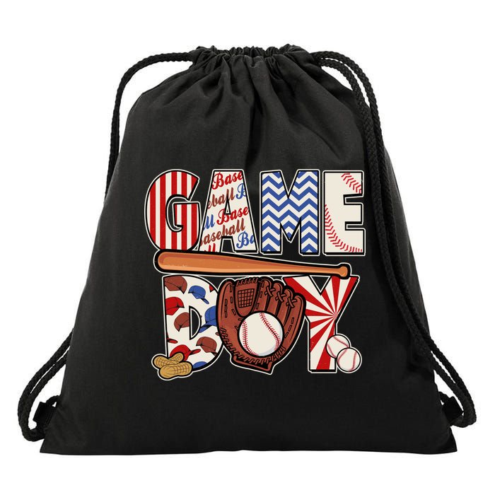 Baseball Game Day Drawstring Bag