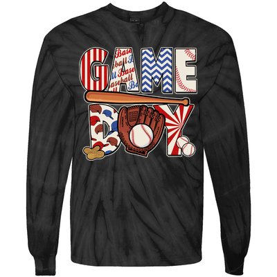 Baseball Game Day Tie-Dye Long Sleeve Shirt