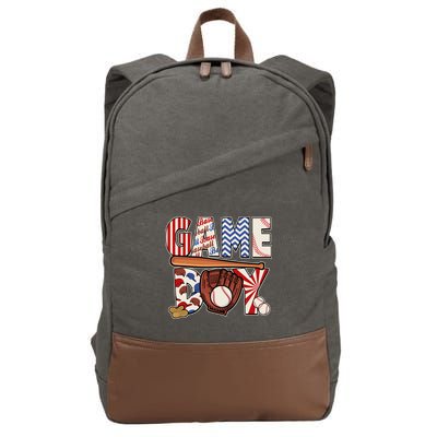 Baseball Game Day Cotton Canvas Backpack