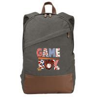 Baseball Game Day Cotton Canvas Backpack