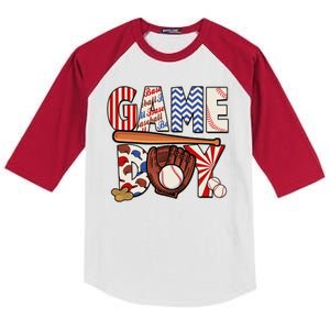 Baseball Game Day Kids Colorblock Raglan Jersey