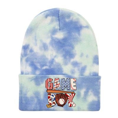 Baseball Game Day Tie Dye 12in Knit Beanie