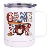 Baseball Game Day 12 oz Stainless Steel Tumbler Cup