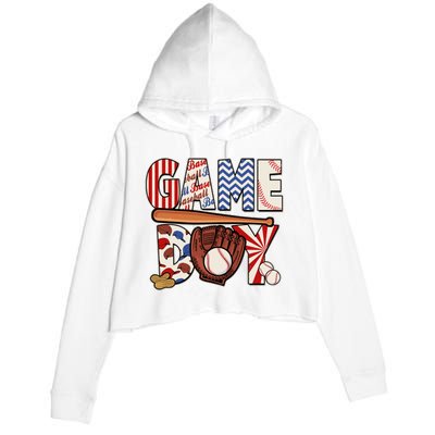 Baseball Game Day Crop Fleece Hoodie