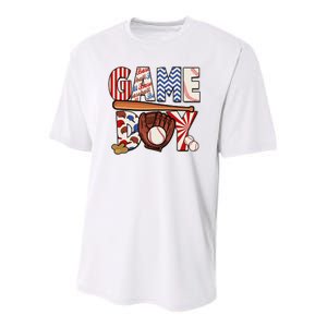 Baseball Game Day Youth Performance Sprint T-Shirt