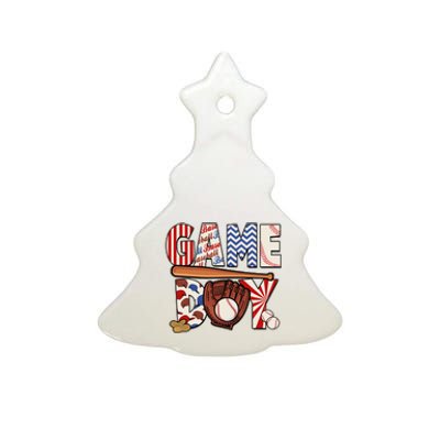 Baseball Game Day Ceramic Tree Ornament