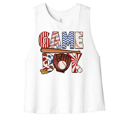 Baseball Game Day Women's Racerback Cropped Tank