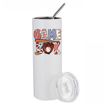 Baseball Game Day Stainless Steel Tumbler