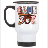 Baseball Game Day Stainless Steel Travel Mug