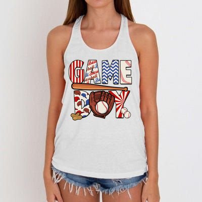 Baseball Game Day Women's Knotted Racerback Tank