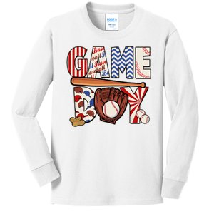 Baseball Game Day Kids Long Sleeve Shirt