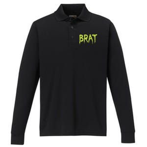 Brat Grunge Distressed Performance Long Sleeve Polo