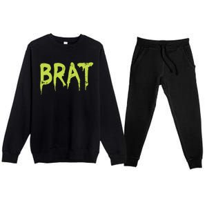 Brat Grunge Distressed Premium Crewneck Sweatsuit Set