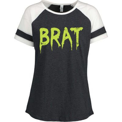 Brat Grunge Distressed Enza Ladies Jersey Colorblock Tee