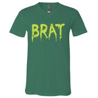 Brat Grunge Distressed V-Neck T-Shirt