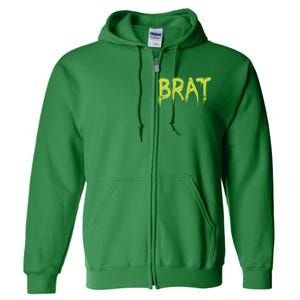 Brat Grunge Distressed Full Zip Hoodie