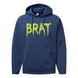 Brat Grunge Distressed Performance Fleece Hoodie