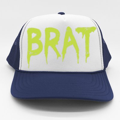 Brat Grunge Distressed Trucker Hat