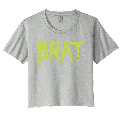 Brat Grunge Distressed Women's Crop Top Tee