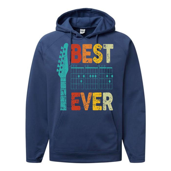 best guitar dad ever chords best dad guitar Performance Fleece Hoodie