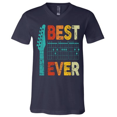 best guitar dad ever chords best dad guitar V-Neck T-Shirt
