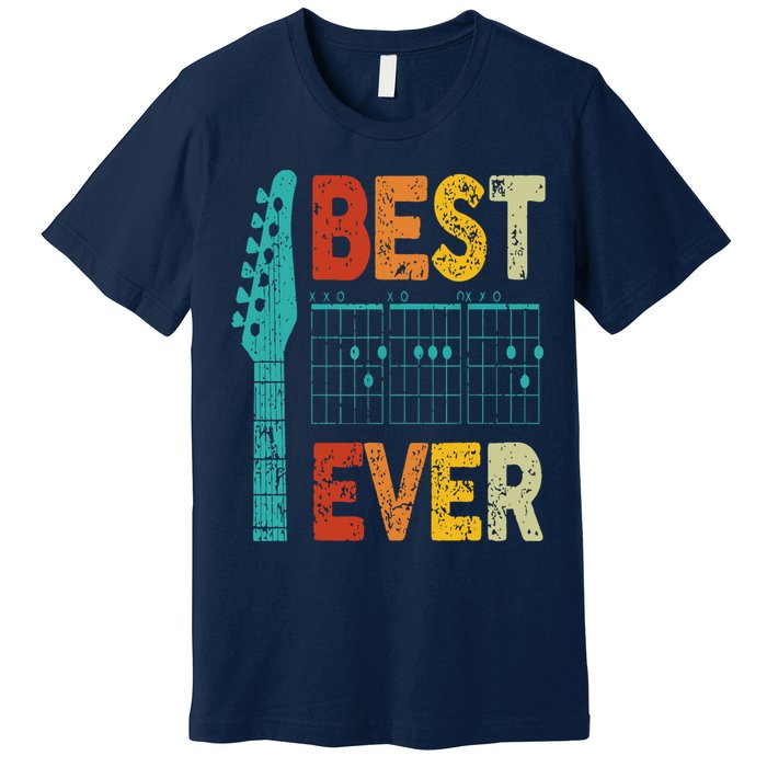 best guitar dad ever chords best dad guitar Premium T-Shirt