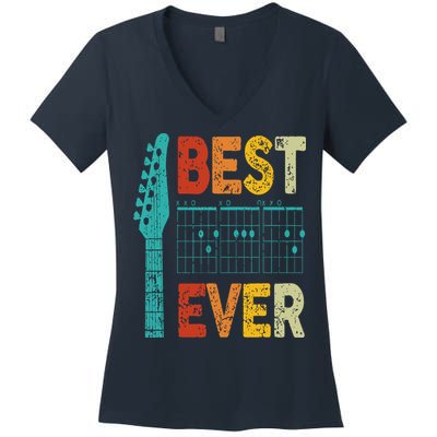 best guitar dad ever chords best dad guitar Women's V-Neck T-Shirt