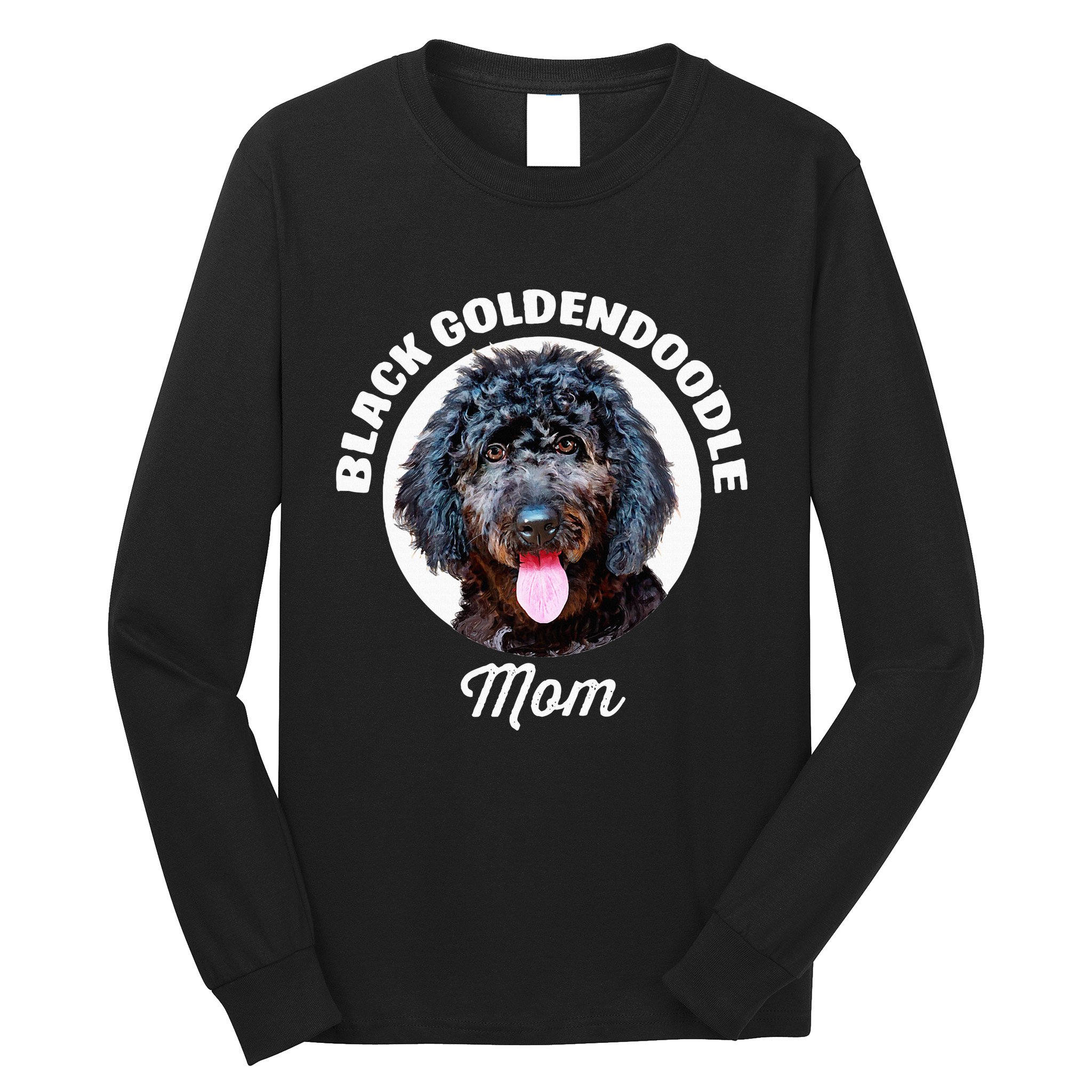 Black Goldendoodle Dog Mom Long Sleeve Shirt