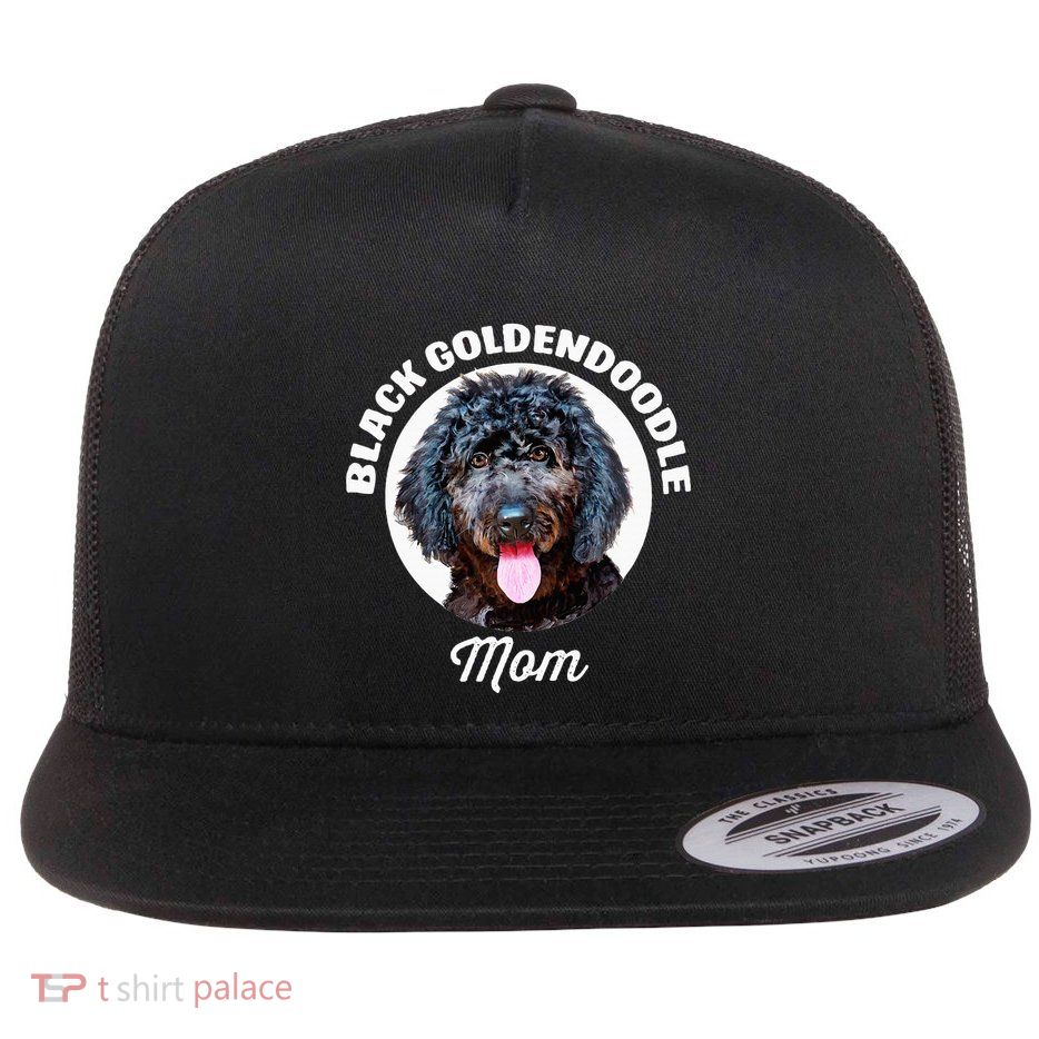 Black Goldendoodle Dog Mom Flatbill Hat