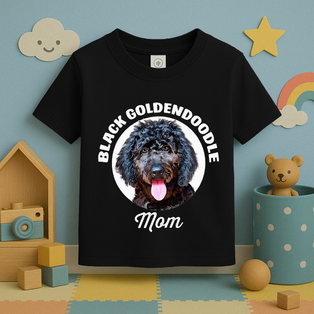 Black Goldendoodle Dog Mom Toddler T-Shirt