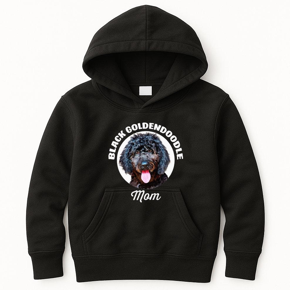 Black Goldendoodle Dog Mom Kids Hoodie