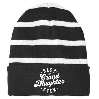 Best Granddaughter Ever Happy Mothers Day Gift Striped Beanie with Solid Band