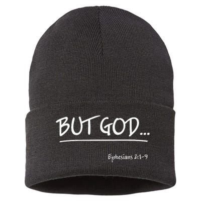 But God Ephesians 2 Christian Jesus Christ Believer Sustainable Knit Beanie