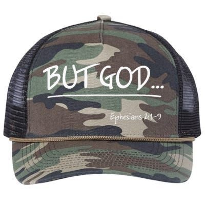 But God Ephesians 2 Christian Jesus Christ Believer Retro Rope Trucker Hat Cap