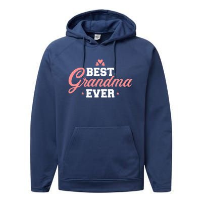 Best Grandma Ever Gift Performance Fleece Hoodie