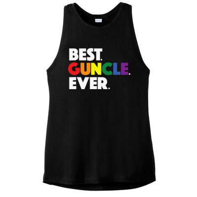 Best Guncle Ever Gift & New Baby Announcement for Gay Uncle Ladies PosiCharge Tri-Blend Wicking Tank