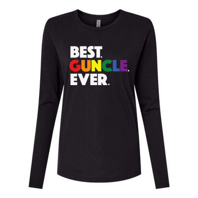 Best Guncle Ever Gift & New Baby Announcement for Gay Uncle Womens Cotton Relaxed Long Sleeve T-Shirt