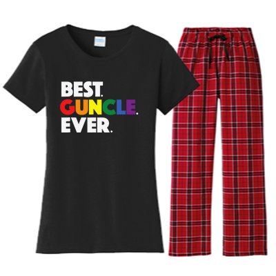 Best Guncle Ever Gift & New Baby Announcement for Gay Uncle Women's Flannel Pajama Set