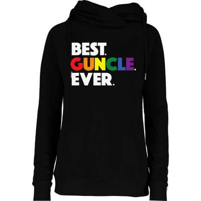 Best Guncle Ever Gift & New Baby Announcement for Gay Uncle Womens Funnel Neck Pullover Hood