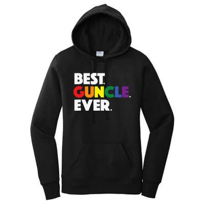 Best Guncle Ever Gift & New Baby Announcement for Gay Uncle Women's Pullover Hoodie