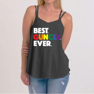 Best Guncle Ever Gift & New Baby Announcement for Gay Uncle Women's Strappy Tank