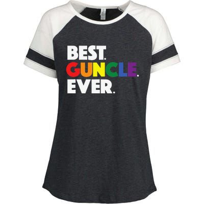 Best Guncle Ever Gift & New Baby Announcement for Gay Uncle Enza Ladies Jersey Colorblock Tee