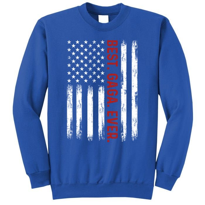 Best Gaga Ever Vintage American Flag 4th Of July Gaga Gift Sweatshirt