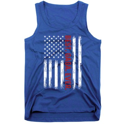 Best Gaga Ever Vintage American Flag 4th Of July Gaga Gift Tank Top