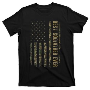 Best Godfather Ever Camouflage American Flag Fathers Day T-Shirt