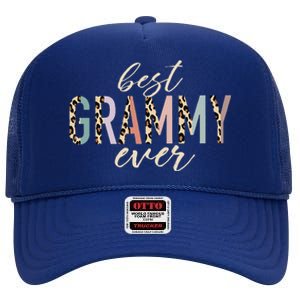 Best Grammy Ever Gifts Leopard Print Mothers Day High Crown Mesh Back Trucker Hat