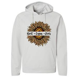 Best Gaga Ever Sunflower Gaga Mothers Day Gifts Performance Fleece Hoodie